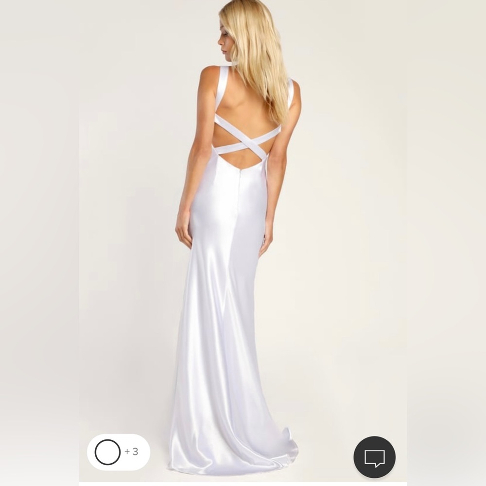 Lulu’s White Satin Maxi Gown - Size L